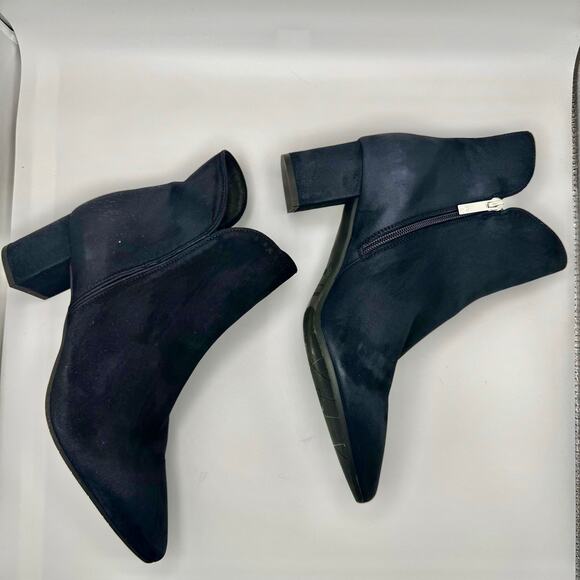 AQUATALIA WOMEN KAYLANI BLUE SUEDE OFFICE DRESS CUTOUT ANKLE BOOT 10.5 - Picture 3 of 12